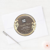 Bruine productverpakking Etiketten Goud Lijst en L (Envelop)