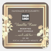 Bruine productverpakking Etiketten Goud Lijst en L (Voorkant)