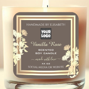 Bruine productverpakking Etiketten Goud Lijst en L