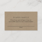 Bruine Pset Diaper Raffle Enclosure Card Informatiekaartje (Voorkant)