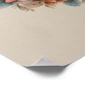 Bruine Puppies en Oranje bloemen Poster (Hoek)