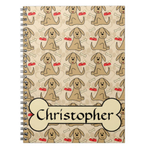 Bruine Puppies Honden Grafisch Ontwerp Personalise Notitieboek