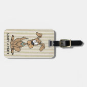 Bruine puppy / adopteer een mutt bagagelabel (Voorkant horizontaal)