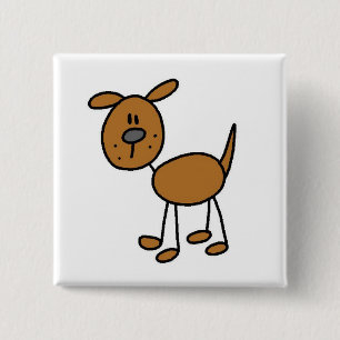 Bruine puppy Dog-overhemden en cadeautjes Vierkante Button 5,1 Cm
