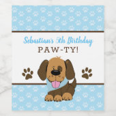 Bruine puppy Dog Wine Labels Wijn Etiket (Enkel label)