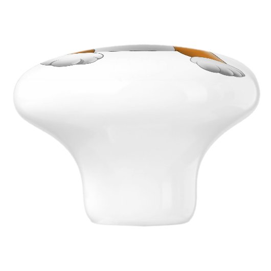 bruine puppy keramische knop (Zijkant)