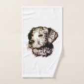 Bruine Puppy Schets Bad Handdoek (Handdoek)