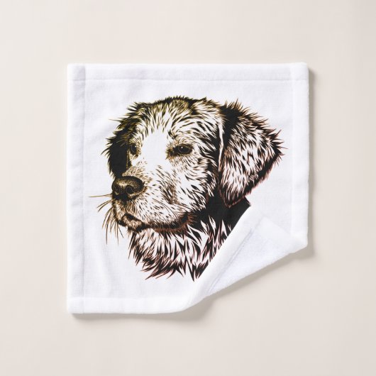 Bruine Puppy Schets Bad Handdoek (Wasdoekje)