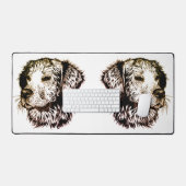 Bruine Puppy Schets Bureaumat (Keyboard & Muis)
