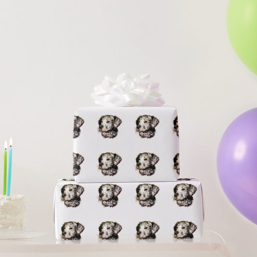 Bruine Puppy Schets Cadeaupapier (Feestgeschenken)