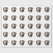 Bruine Puppy Schets Cadeaupapier (Vlak)
