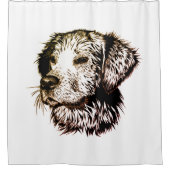 Bruine Puppy Schets Douchegordijn (Voorkant)