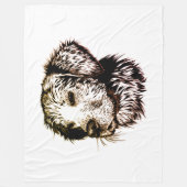 Bruine Puppy Schets Fleece Deken (Voorkant)