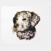 Bruine Puppy Schets Fleece Deken (Voorkant (Horizontaal))