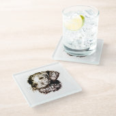 Bruine Puppy Schets Glazen Onderzetter (Schuin)