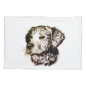 Bruine Puppy Schets Kussensloop (Achterkant)