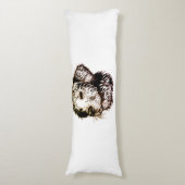 Bruine Puppy Schets Lichaamskussen (Voorkant Verticaal)