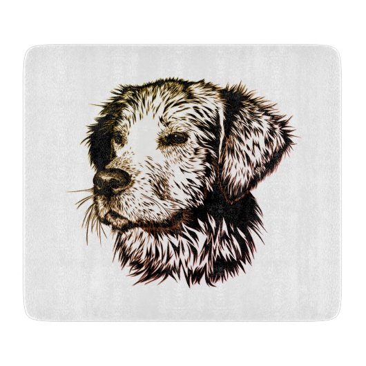 Bruine Puppy Schets Snijplank (Voorkant)