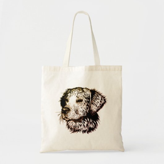 Bruine Puppy Schets Tote Bag (Voorkant)