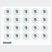 Bruine puppyhond favor sticker (Vel)