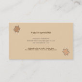 Bruine puzzel visitekaartje (Achterkant)