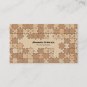Bruine puzzel visitekaartje (Voorkant)