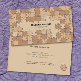 Bruine puzzel visitekaartje