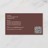 Bruine QR-code School Leraar Rode Appel Visitekaartje (Achterkant)