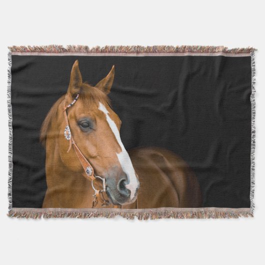 Bruine Quarter-Horse Foto Deken (Voorkant)