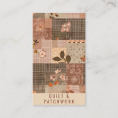 Bruine Quilt Patchwork Handgemaakte Kleding Visitekaartje (Voorkant)