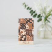 Bruine Quilt Patchwork Handgemaakte Kleding Visitekaartje (Staand voorkant)