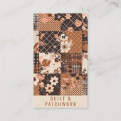 Bruine Quilt Patchwork Handgemaakte Kleding Visitekaartje (Voorkant)