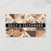 Bruine Quilt Patchwork Handgemaakte Kleding Visitekaartje (Voorkant)
