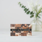 Bruine Quilt Patchwork Handgemaakte Kleding Visitekaartje (Staand voorkant)