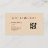 Bruine Quilt Patchwork Handgemaakte Kleding  Visitekaartje (Achterkant)