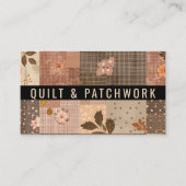 Bruine Quilt Patchwork Handgemaakte Kleding  Visitekaartje (Voorkant)