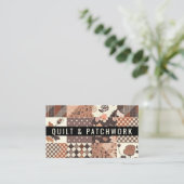 Bruine Quilt Patchwork Handgemaakte Kleding Visitekaartje (Staand voorkant)