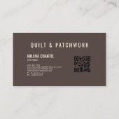 Bruine Quilt Patchwork Handgemaakte Kleding Visitekaartje (Achterkant)