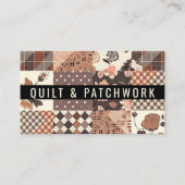 Bruine Quilt Patchwork Handgemaakte Kleding Visitekaartje (Voorkant)