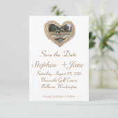 Bruine rand Zwaan in Hart Save the Date Kaart (Staand voorkant)