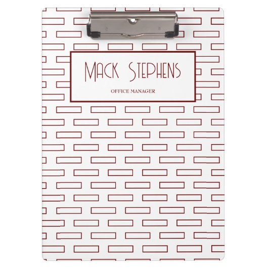 Bruine rechthoeken Naam Klembord (Voorkant)