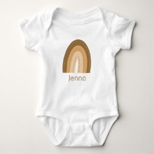 Bruine Regenboog Boheemse Verjaardag Naam Baby Bod Romper