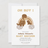 Bruine Regenboog Dinosaurus Leuke Kleine Baby Jong Kaart (Voorkant)