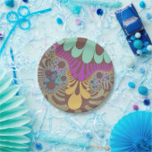 Bruine regenboogmod papieren bordje (Feest)