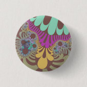 Bruine regenboogmod ronde button 3,2 cm (Voorkant)