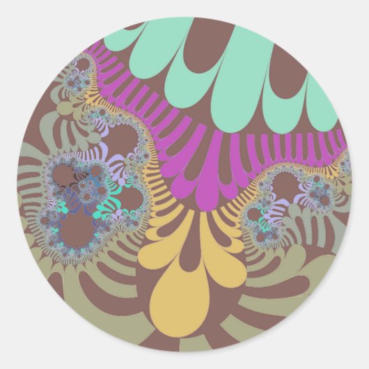 Bruine regenboogmod ronde sticker (Voorkant)