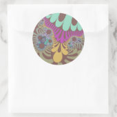 Bruine regenboogmod ronde sticker (Tas)