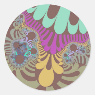 Bruine regenboogmod ronde sticker