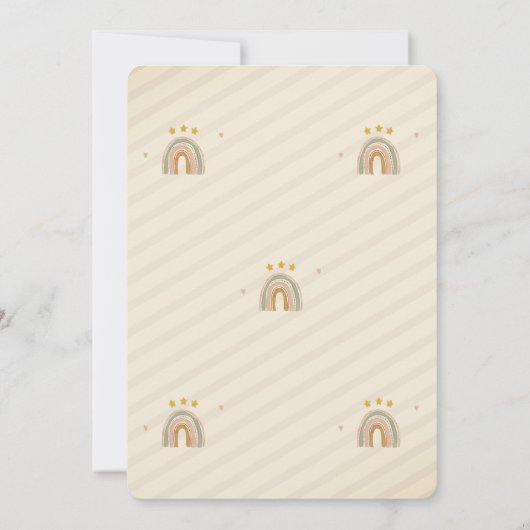 Bruine regenboogstripes Hallo een halve dag Kaart (Achterkant)