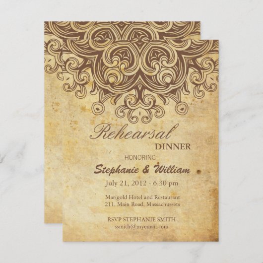  bruine repetitie binnenste Kaart (Voorkant / Achterkant)